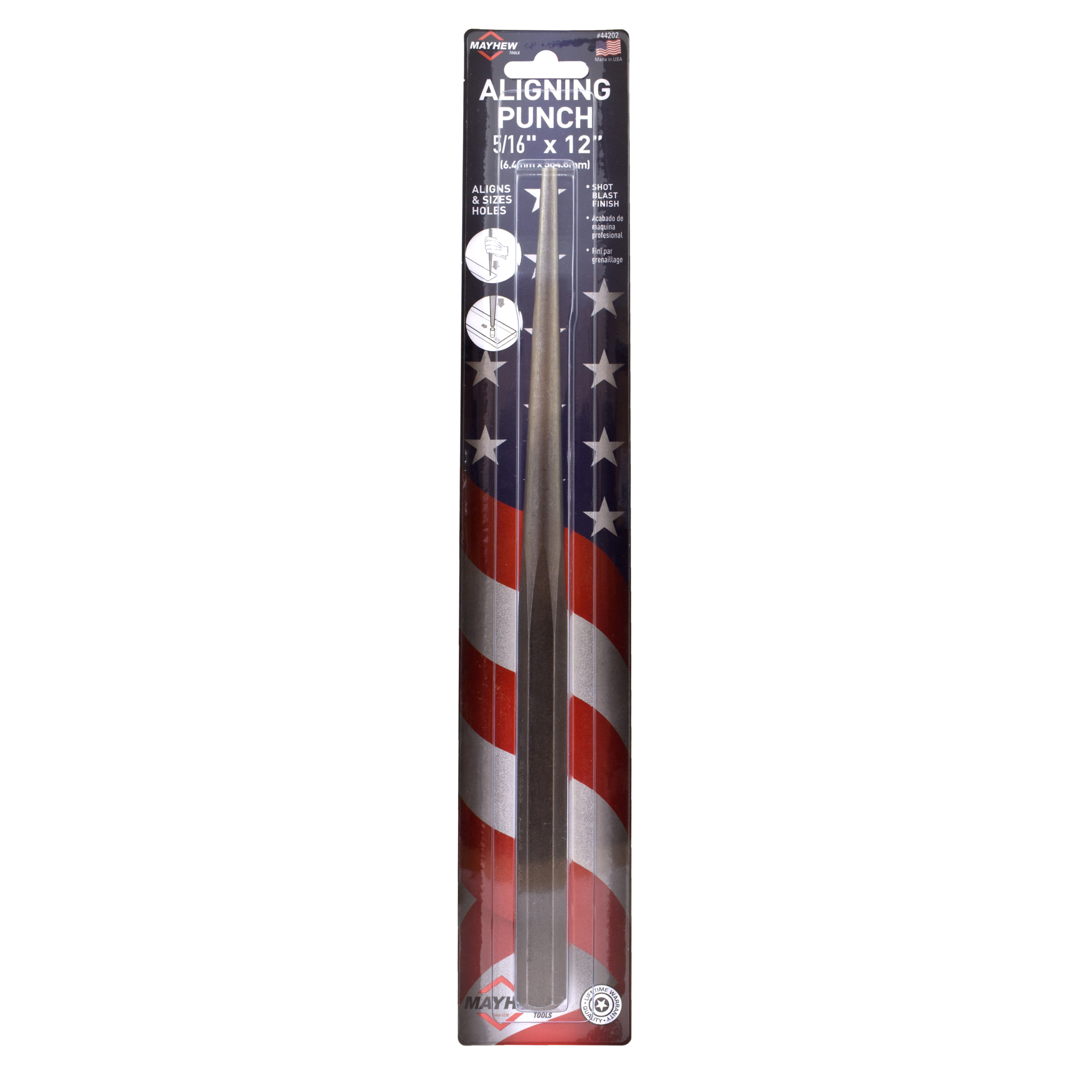 Mayhew Tools Aligning Punch 5/16" x 12" 44202, Carded